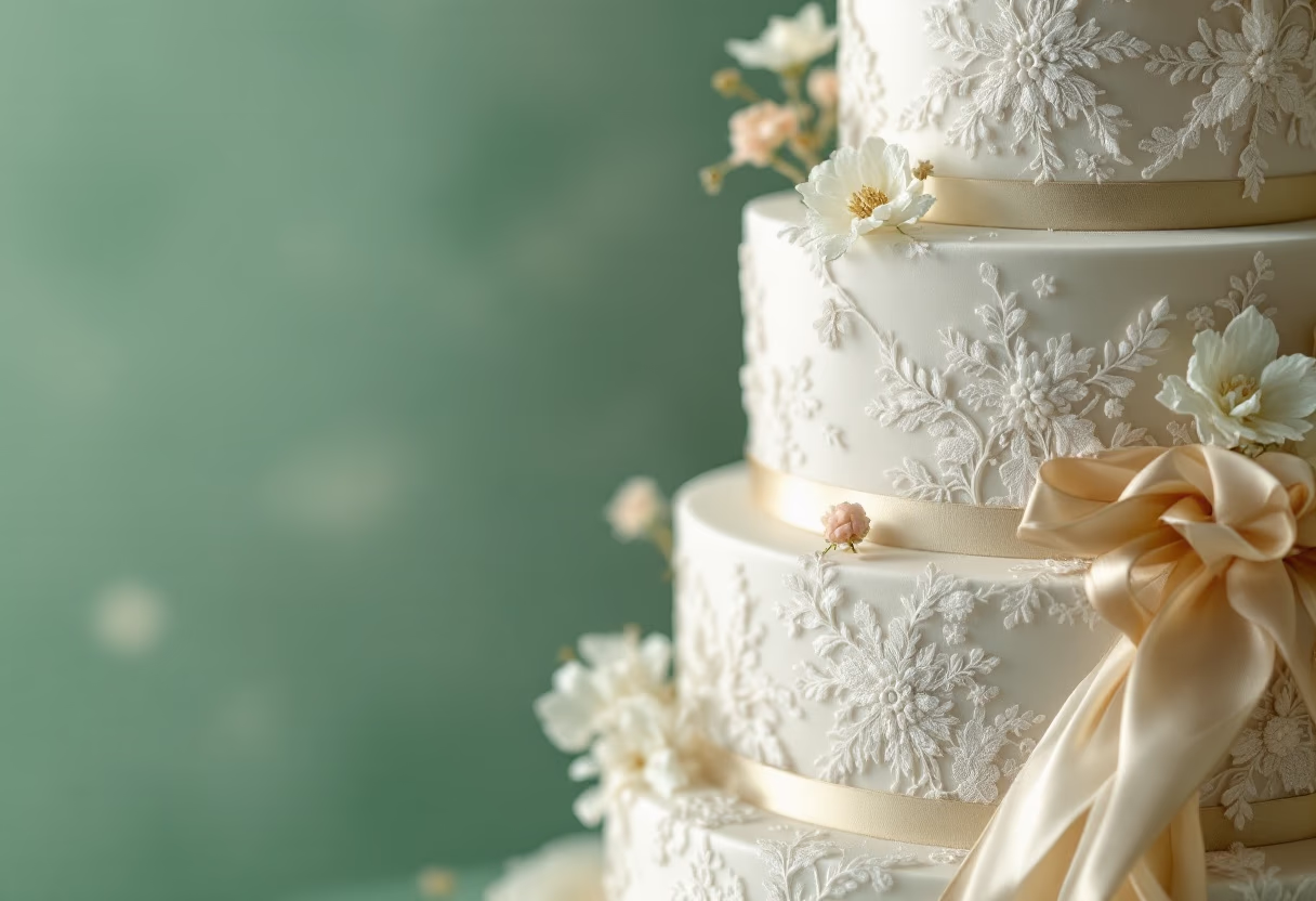 Wedding cake and floral display